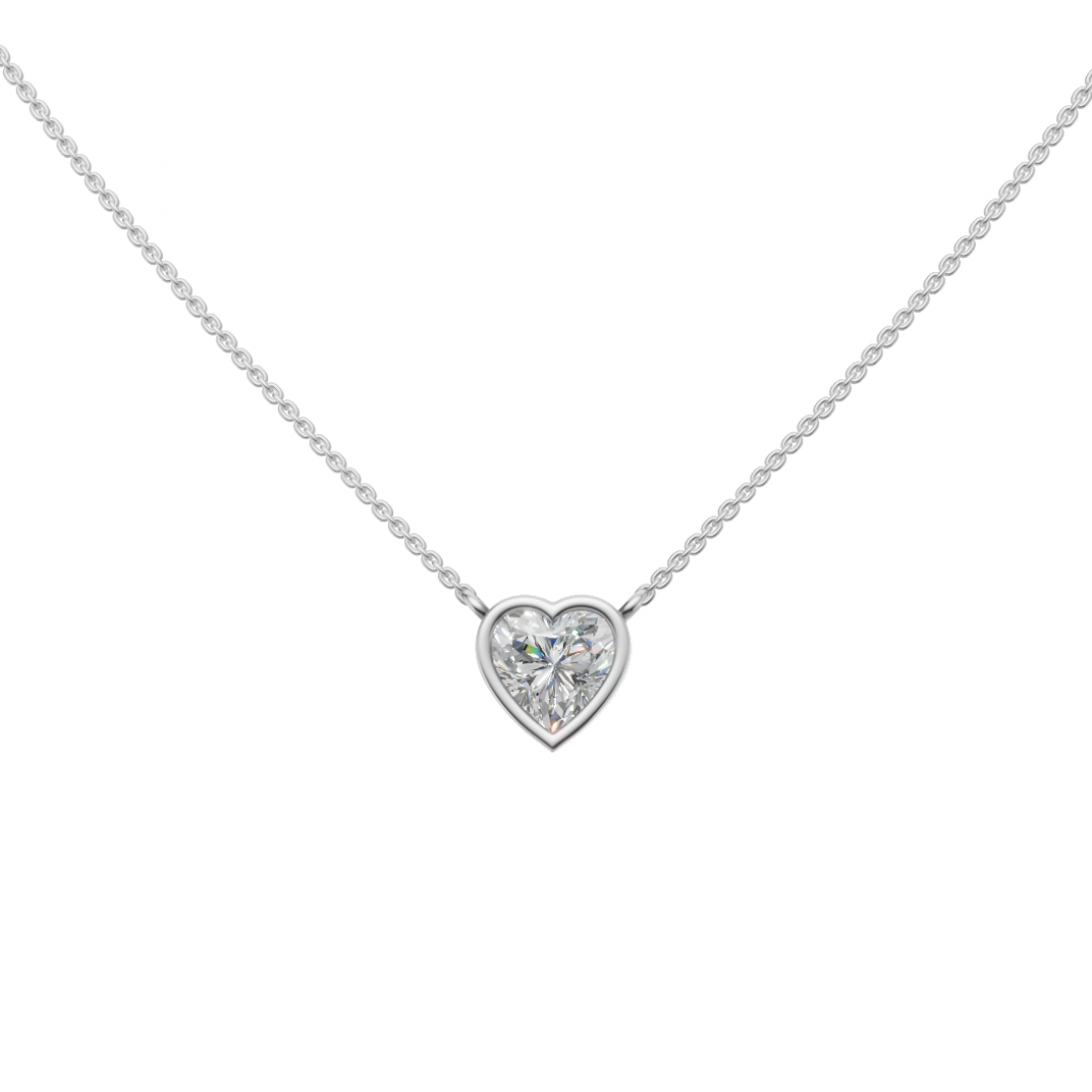 Bezel-Set Heart-Shaped Diamond Pendant Bezel-Set Heart-Shaped Diamond Pendant