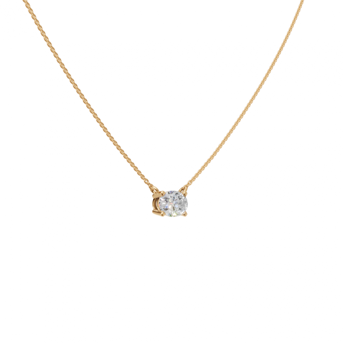 Oval-Cut Diamond Solitaire Pendant Oval-Cut Diamond Solitaire Pendant