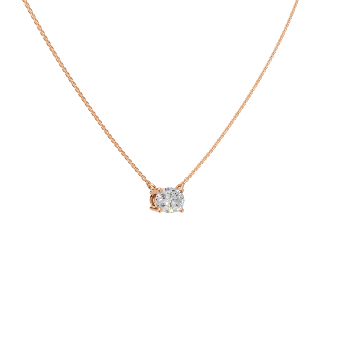 Oval-Cut Diamond Solitaire Pendant Oval-Cut Diamond Solitaire Pendant