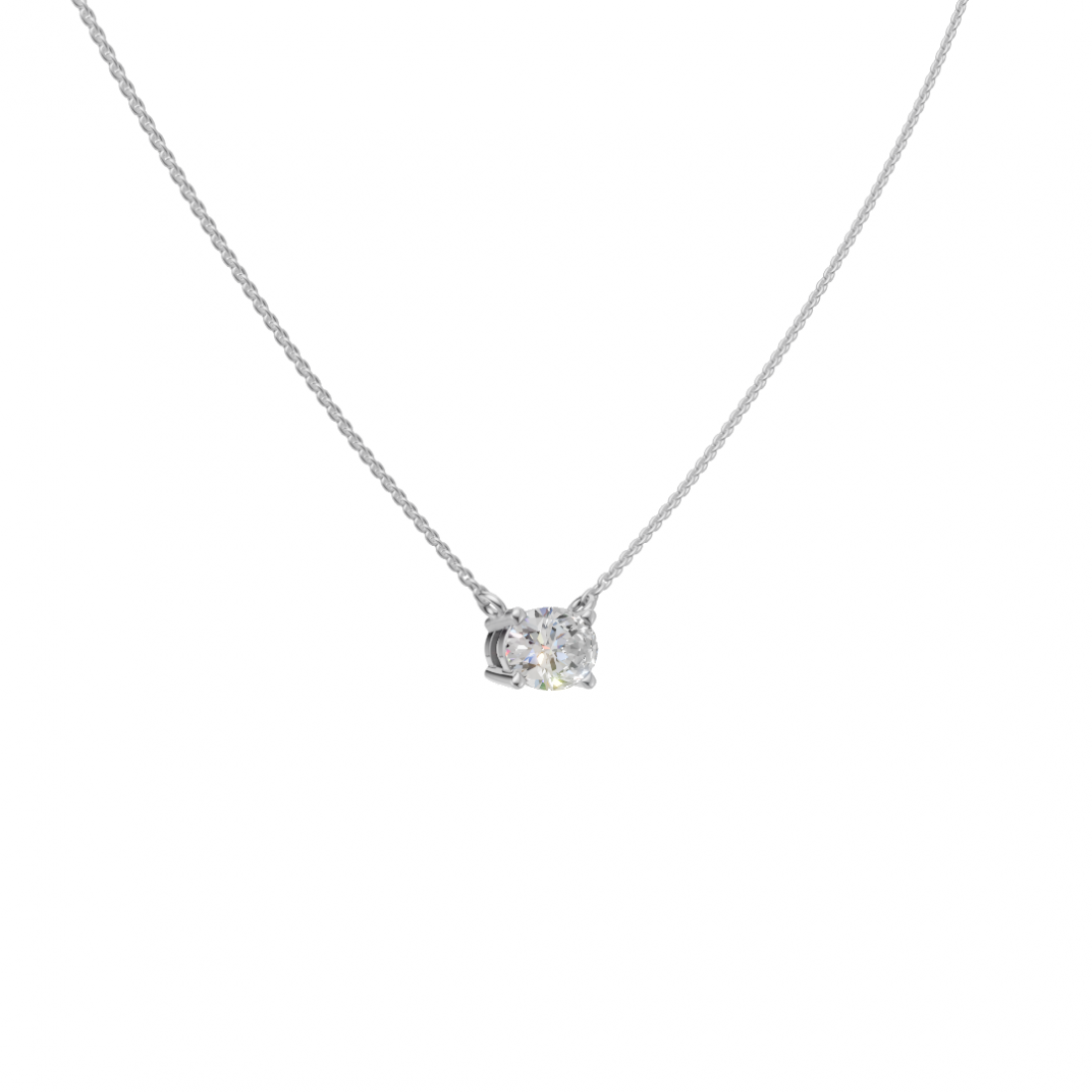 Oval-Cut Diamond Solitaire Pendant Oval-Cut Diamond Solitaire Pendant
