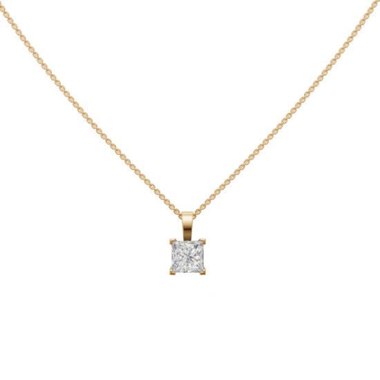 Princess-Cut Diamond Solitaire Pendant