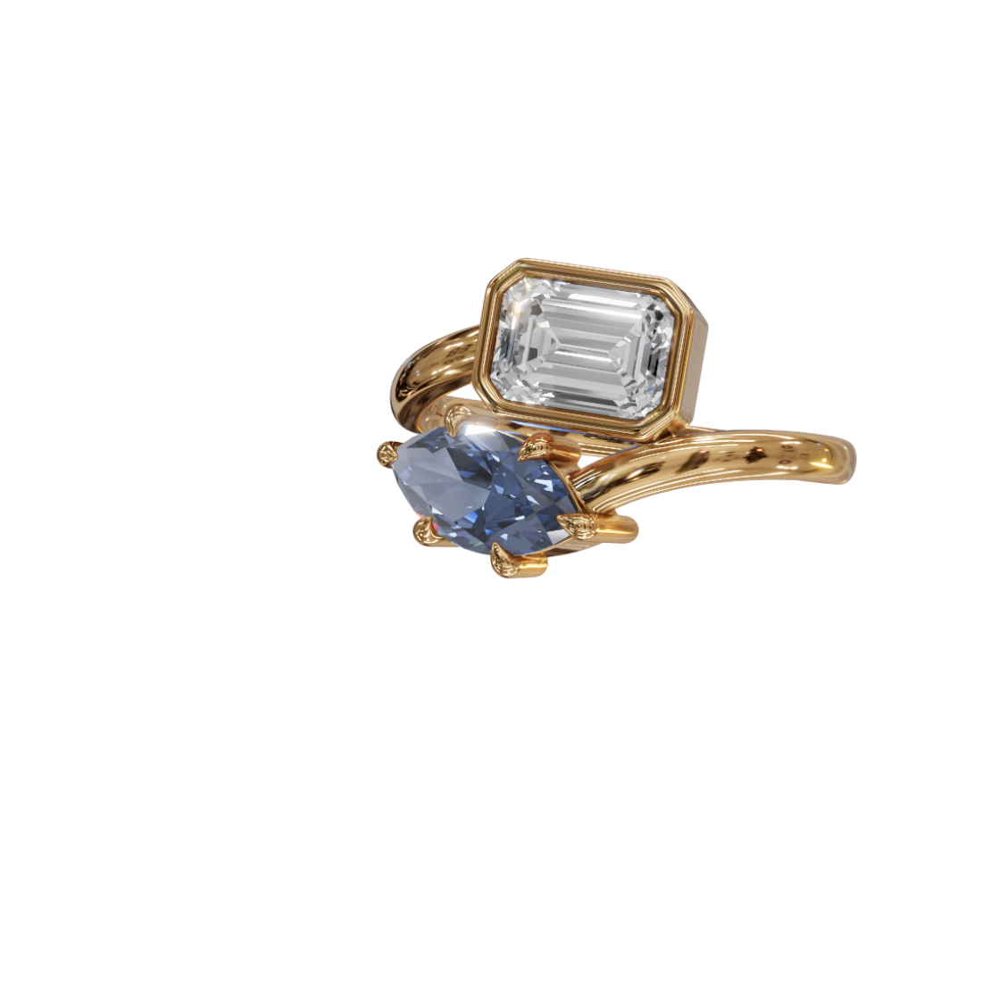 Marquise & Emerald Cut Bespoke Ring Marquise & Emerald Cut Bespoke Ring