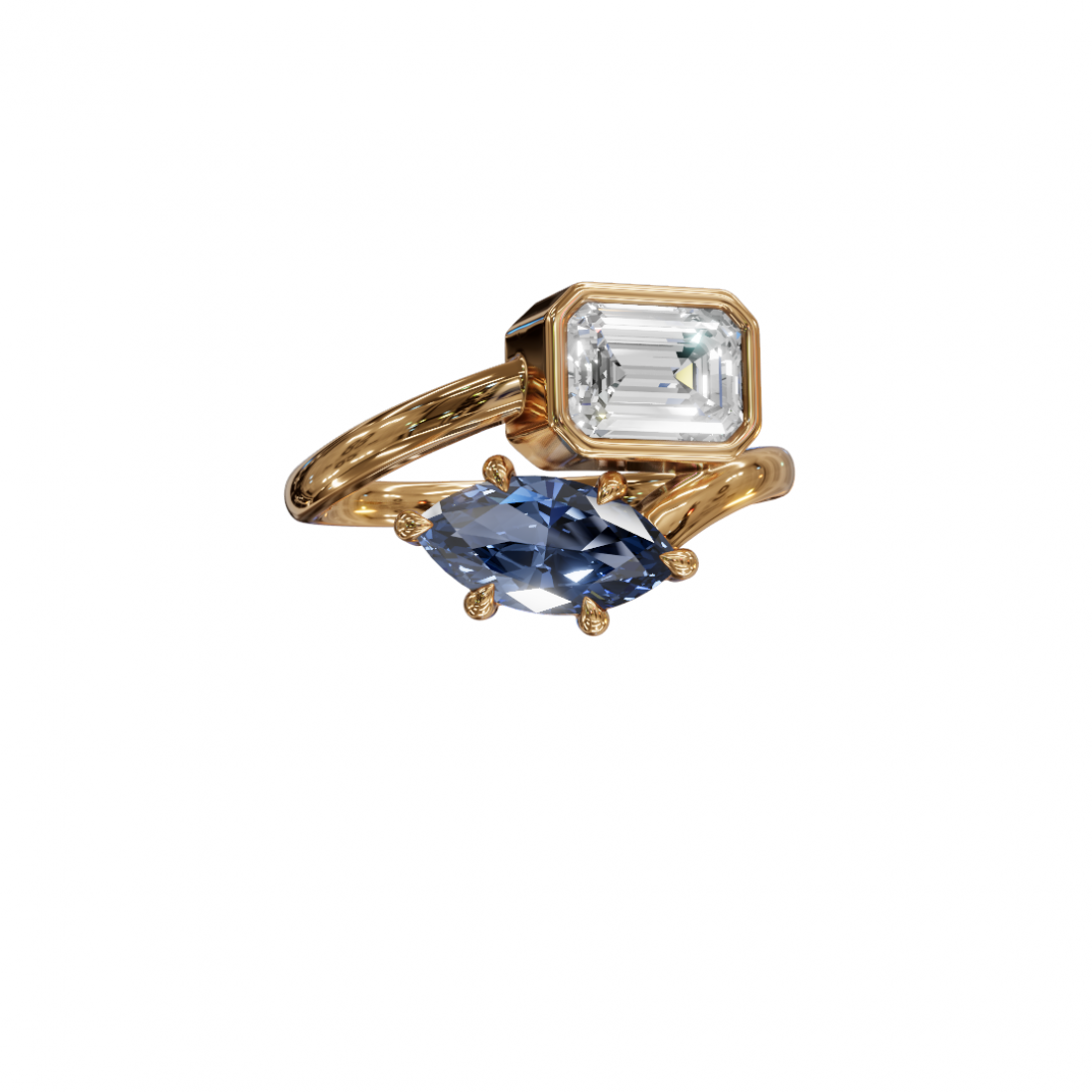 Marquise & Emerald Cut Bespoke Ring Marquise & Emerald Cut Bespoke Ring