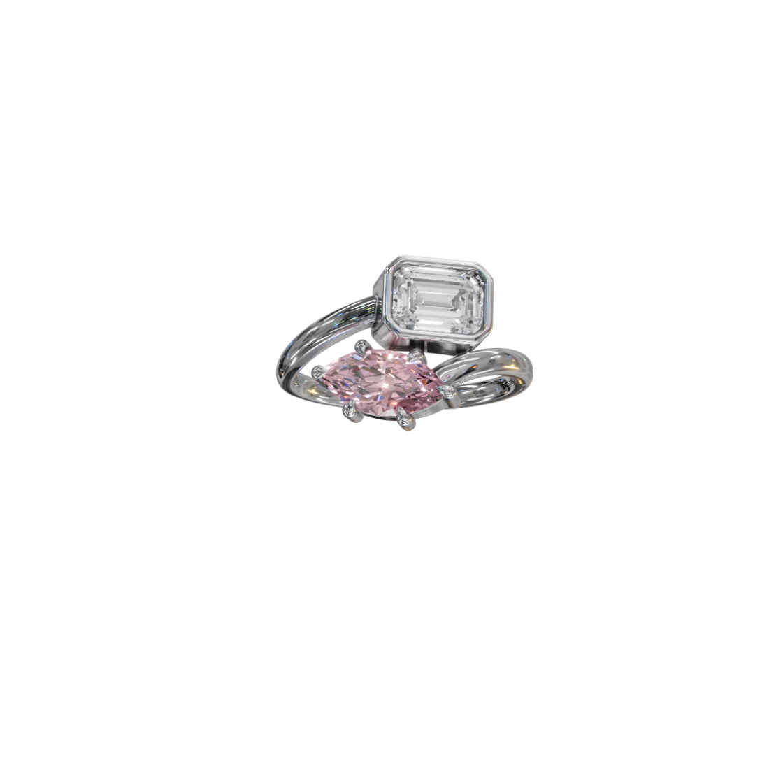 Marquise & Emerald Cut Bespoke Ring Marquise & Emerald Cut Bespoke Ring