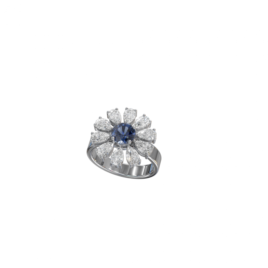 Flower Pear Cut Diamond Ring Flower Pear Cut Diamond Ring