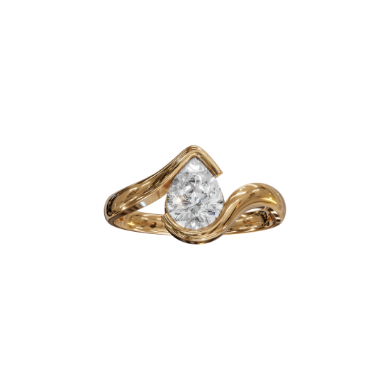 Tension Pear Diamond Ring