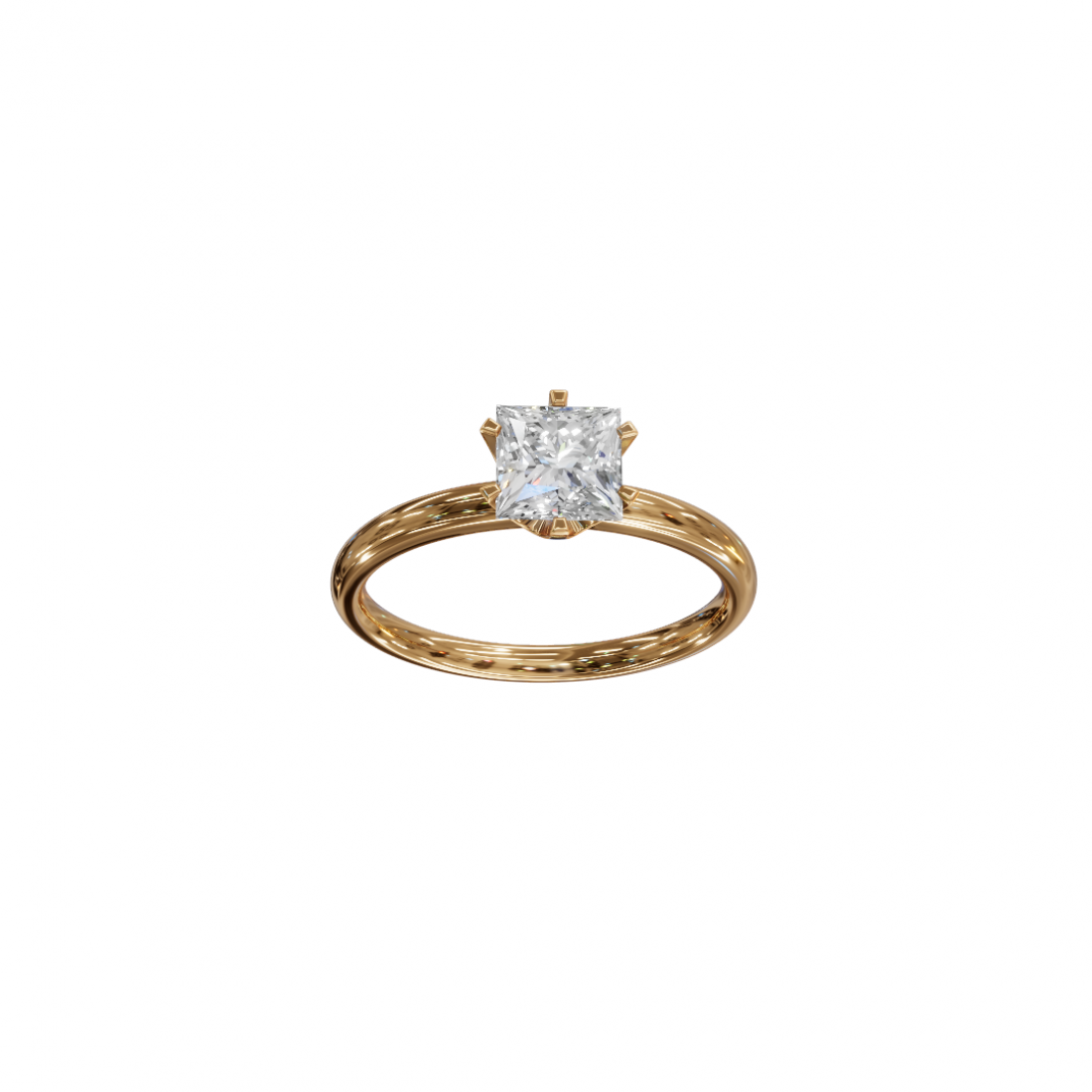 Six Prong Princess Cut Solitaire Ring Six Prong Princess Cut Solitaire Ring