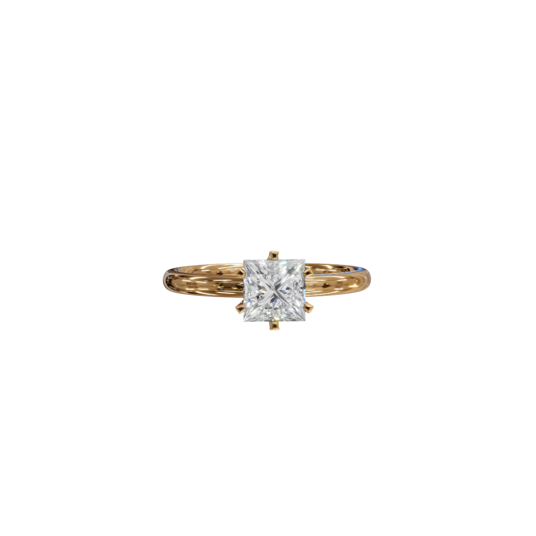Six Prong Princess Cut Solitaire Ring Six Prong Princess Cut Solitaire Ring