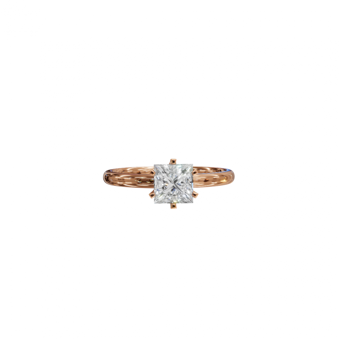 Six Prong Princess Cut Solitaire Ring Six Prong Princess Cut Solitaire Ring