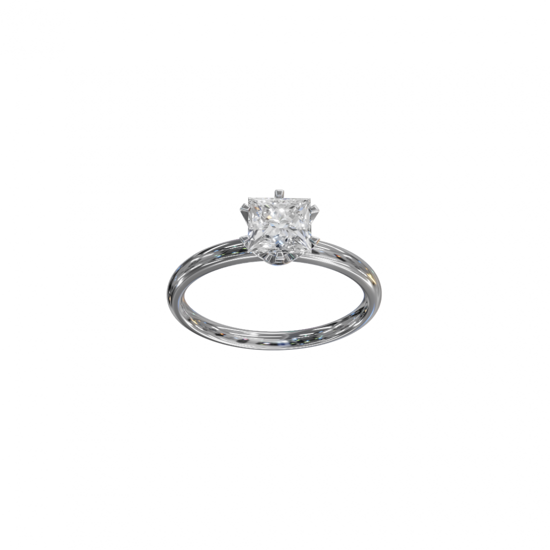 Six Prong Princess Cut Solitaire Ring Six Prong Princess Cut Solitaire Ring