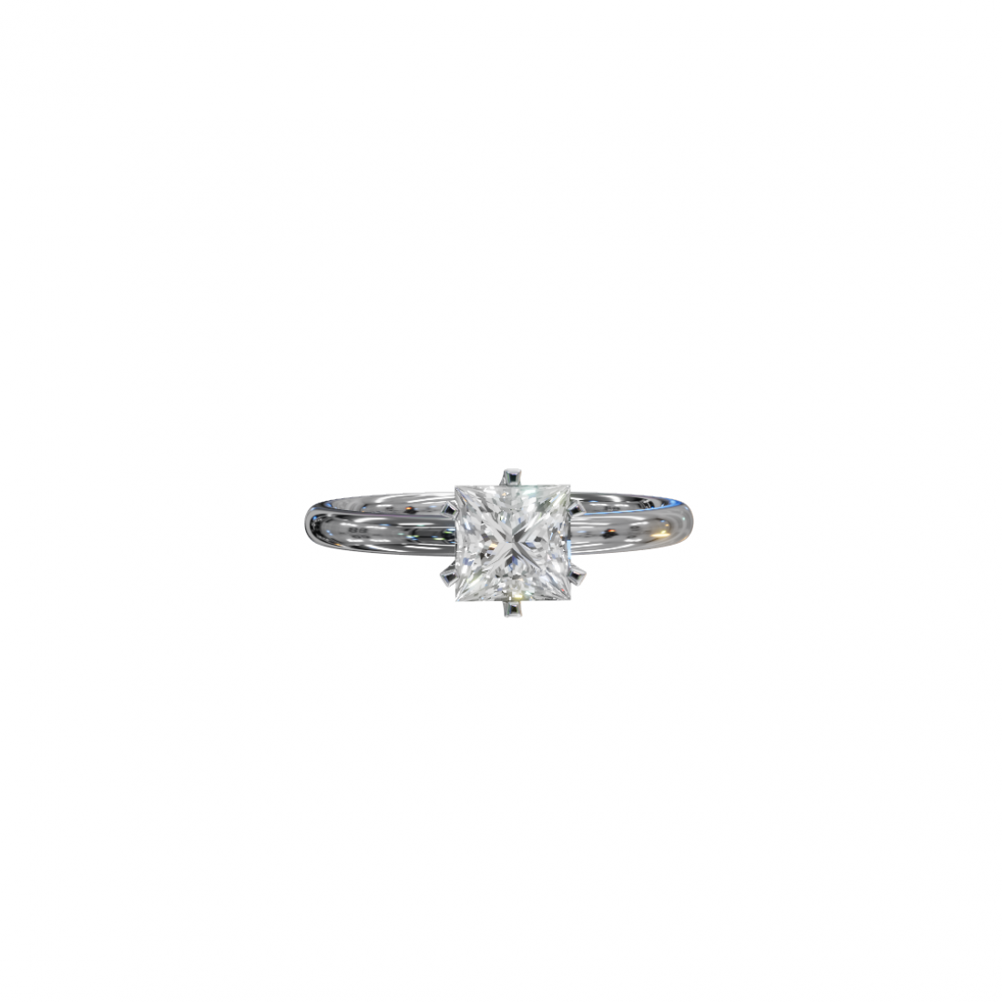 Six Prong Princess Cut Solitaire Ring Six Prong Princess Cut Solitaire Ring
