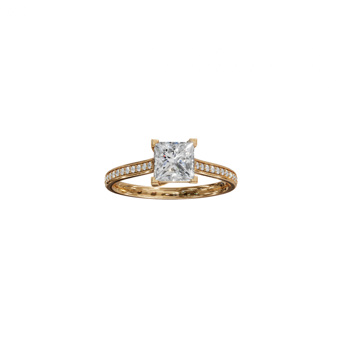 Princess-Cut Diamond Pavé Ring Princess-Cut Diamond Pavé Ring