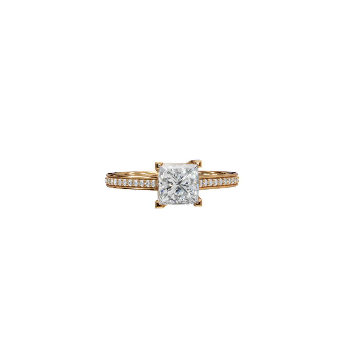 Princess-Cut Diamond Pavé Ring Princess-Cut Diamond Pavé Ring