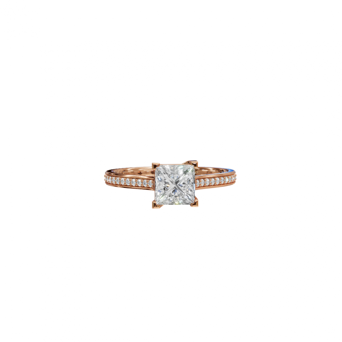 Princess-Cut Diamond Pavé Ring Princess-Cut Diamond Pavé Ring