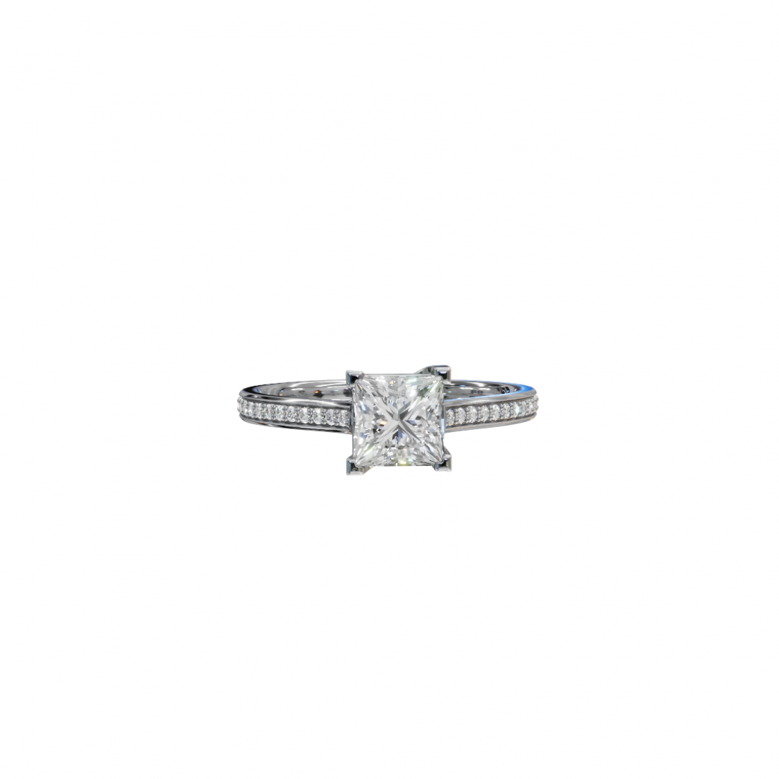 Princess-Cut Diamond Pavé Ring Princess-Cut Diamond Pavé Ring