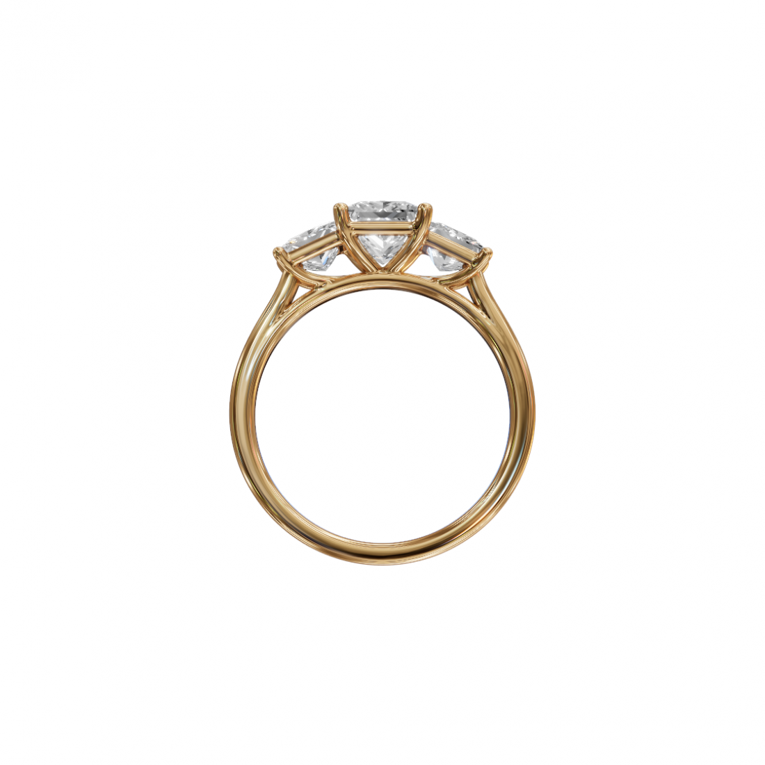 Trilogy Princess-Cut Diamond Ring in Cathedral Setting Trilogy Princess-Cut Diamond Ring in Cathedral Setting