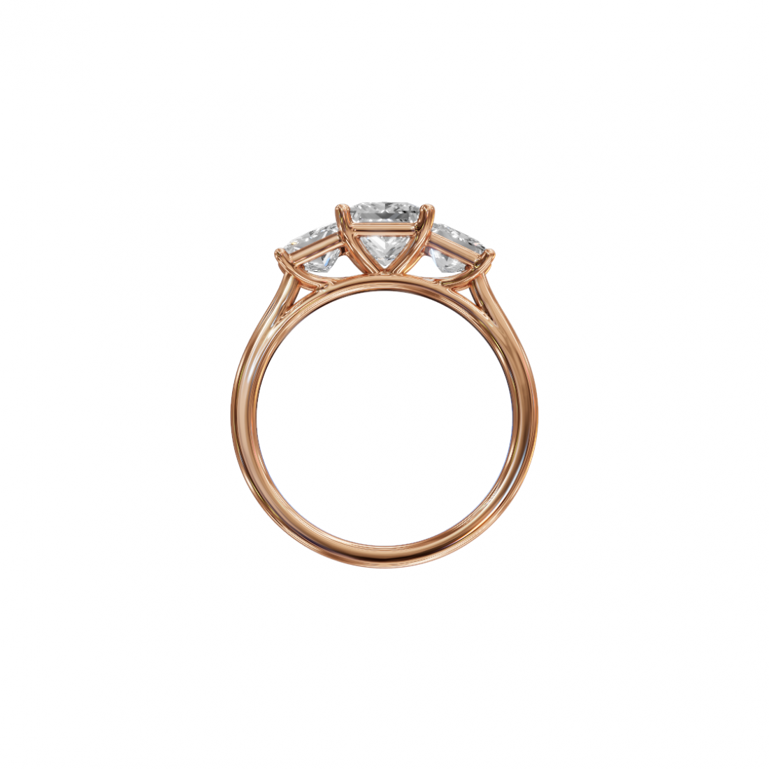 Trilogy Princess-Cut Diamond Ring in Cathedral Setting Trilogy Princess-Cut Diamond Ring in Cathedral Setting
