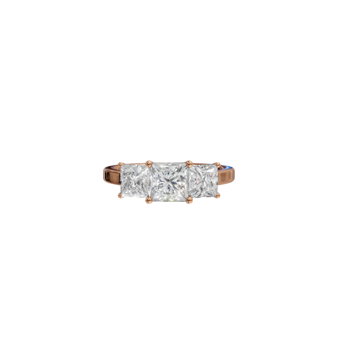 Trilogy Princess-Cut Diamond Ring in Cathedral Setting Trilogy Princess-Cut Diamond Ring in Cathedral Setting