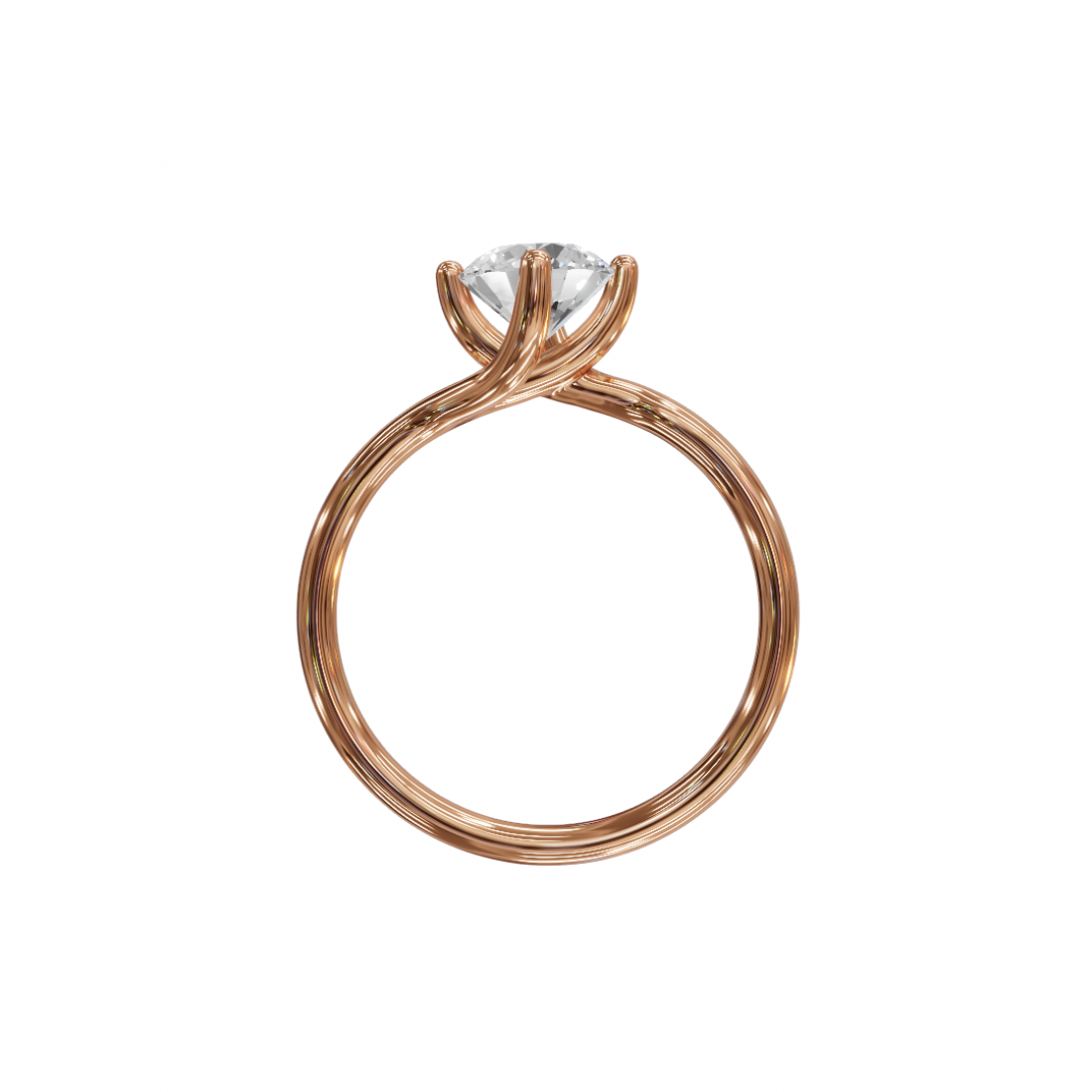 Brilliant Cut Round Diamond – Twisted Solitaire Engagement Ring Brilliant Cut Round Diamond – Twisted Solitaire Engagement Ring