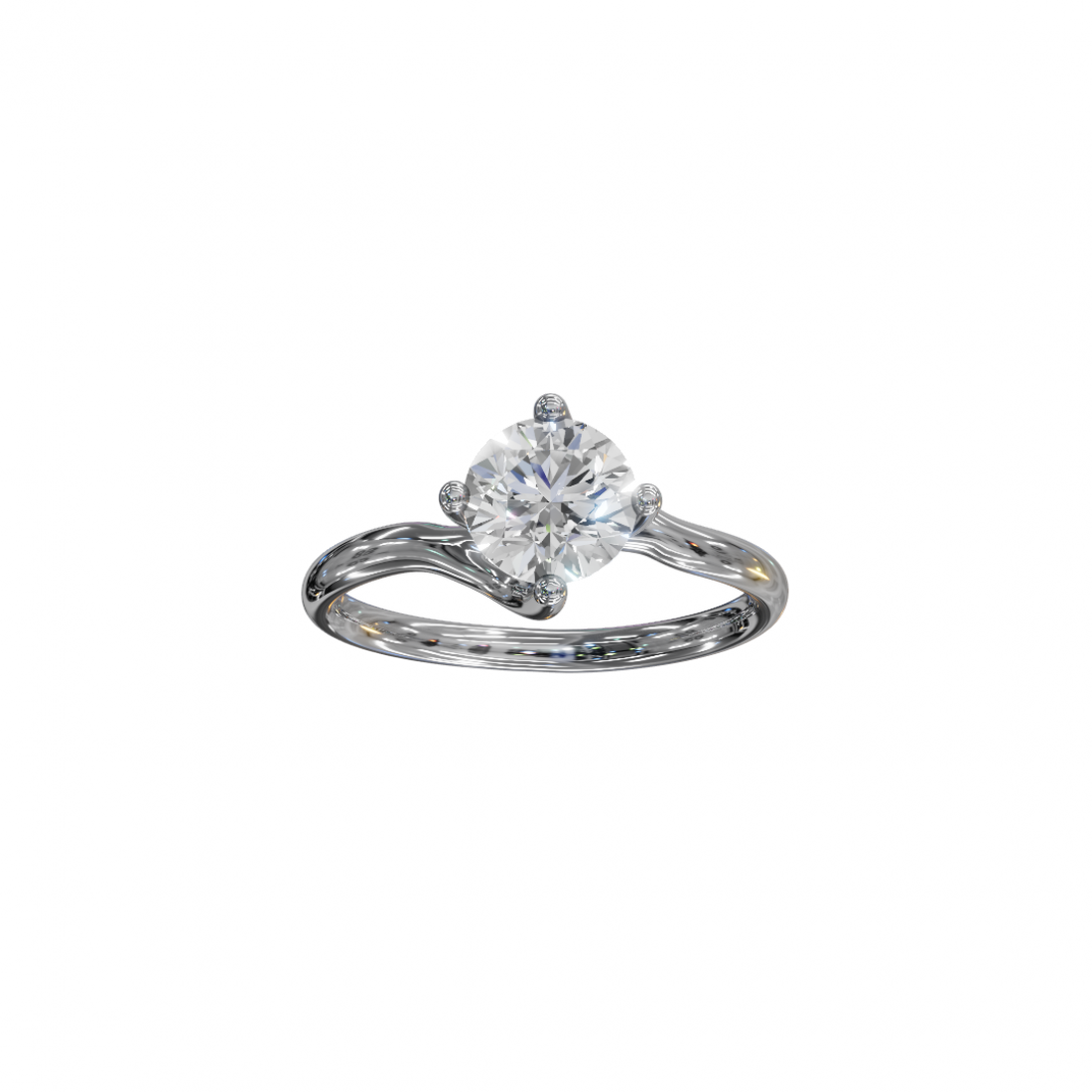 Brilliant Cut Round Diamond – Twisted Solitaire Engagement Ring Brilliant Cut Round Diamond – Twisted Solitaire Engagement Ring