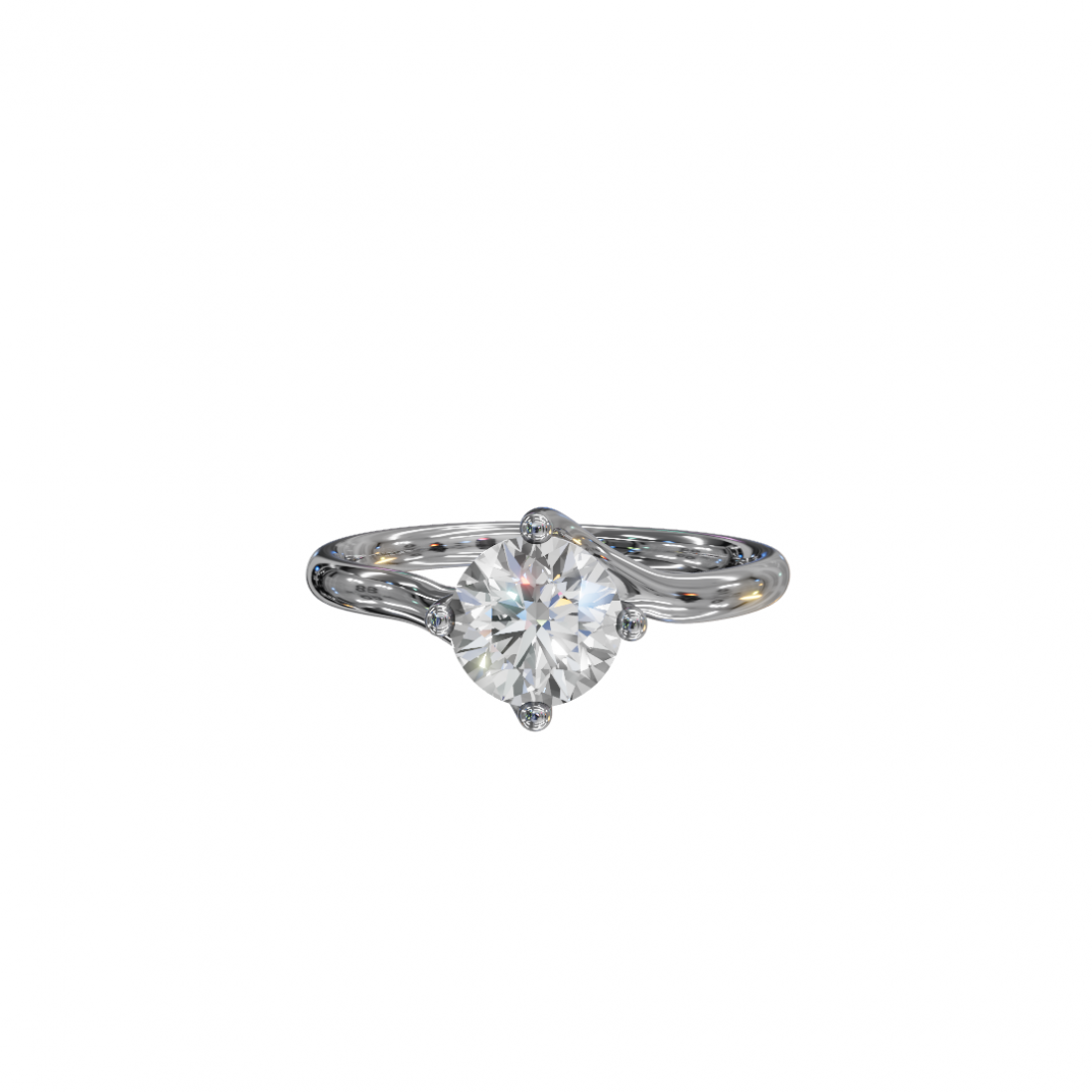 Brilliant Cut Round Diamond – Twisted Solitaire Engagement Ring Brilliant Cut Round Diamond – Twisted Solitaire Engagement Ring