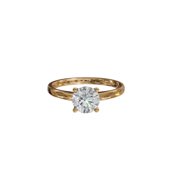 Tapered Round Diamond Solitaire Engagement Ring