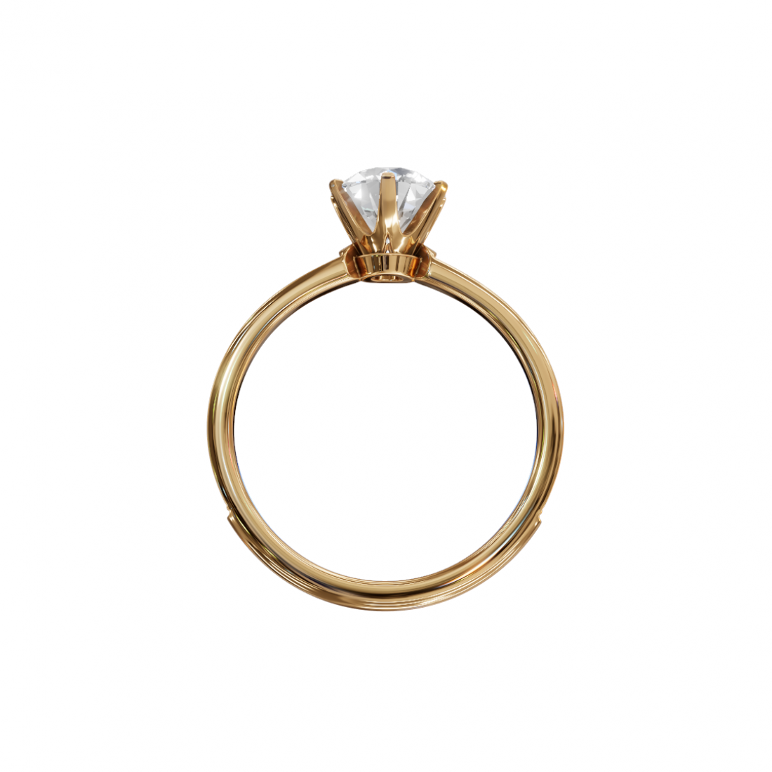 Classic Cut Diamond Ring with Pave Band Classic Cut Diamond Ring with Pave Band