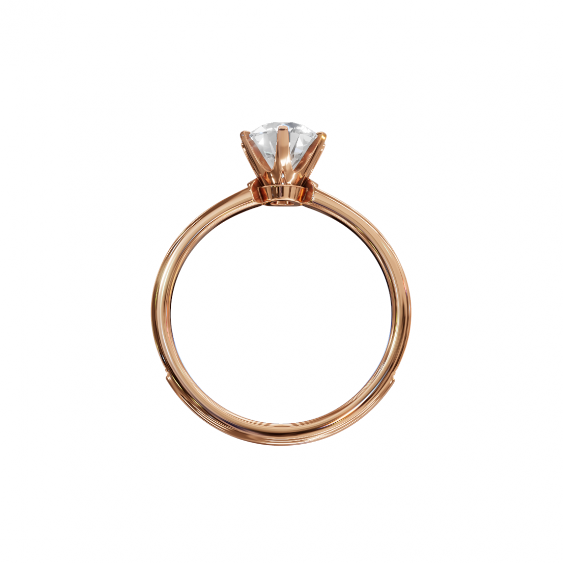 Classic Cut Diamond Ring with Pave Band Classic Cut Diamond Ring with Pave Band