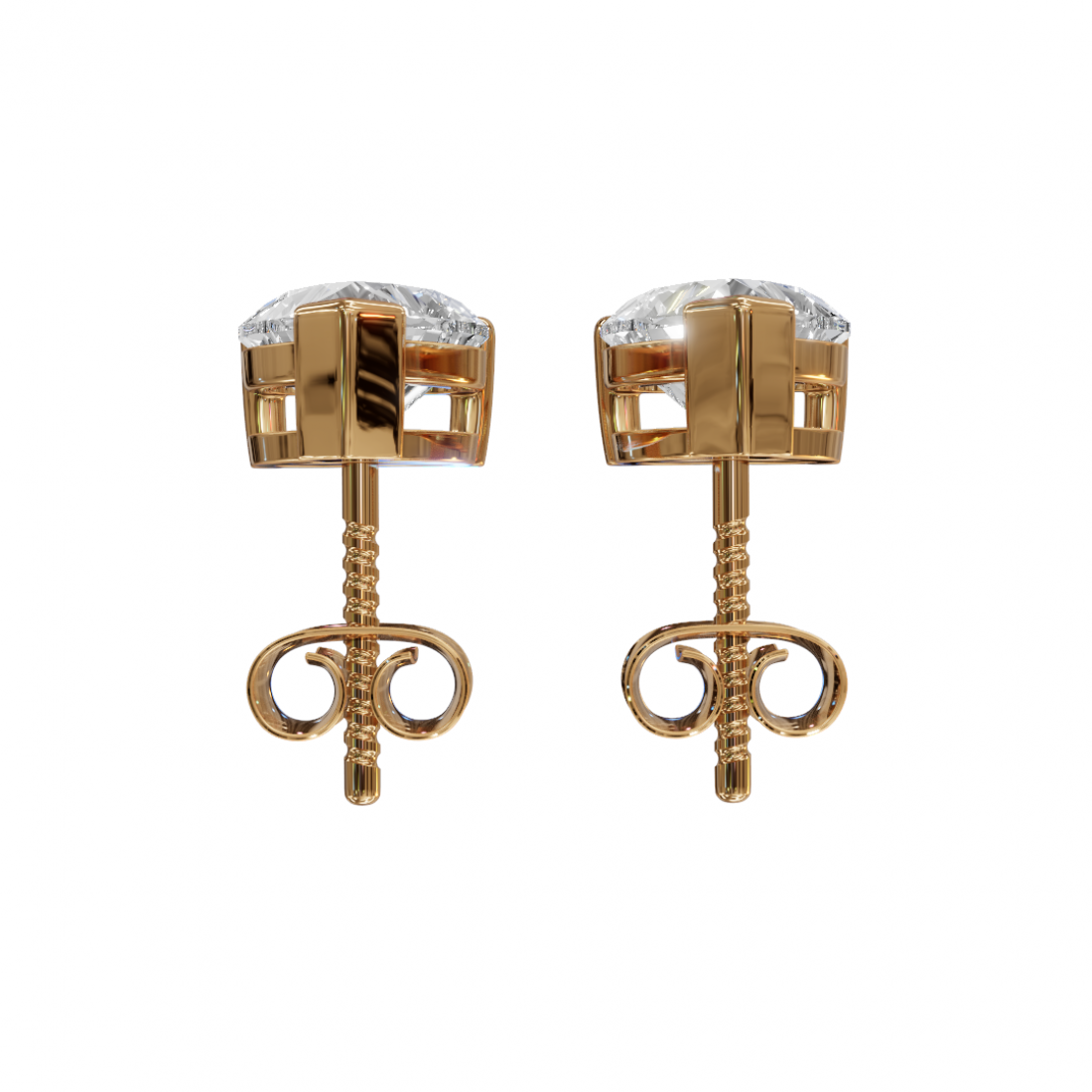 Heart-Shape Diamond Studs Heart-Shape Diamond Studs