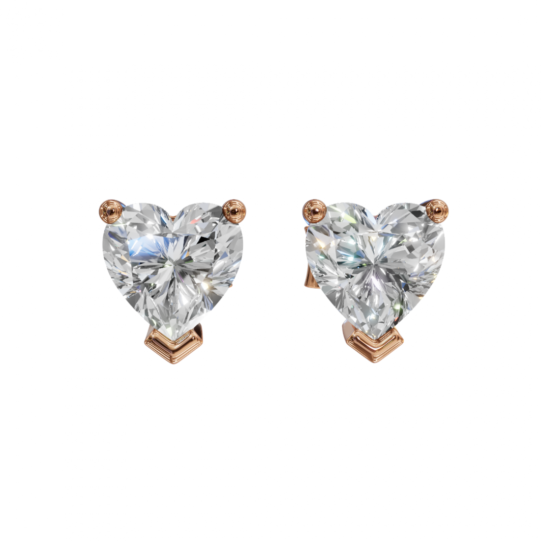 Heart-Shape Diamond Studs Heart-Shape Diamond Studs