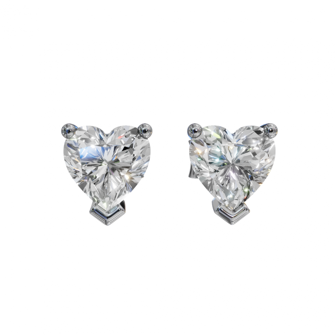 Heart-Shape Diamond Studs Heart-Shape Diamond Studs