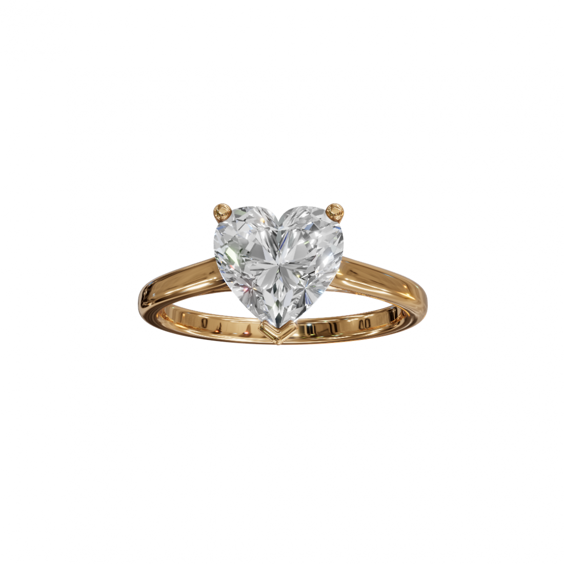 Heart-Shaped Diamond Solitaire Ring in Cathedral Setting Heart-Shaped Diamond Solitaire Ring in Cathedral Setting