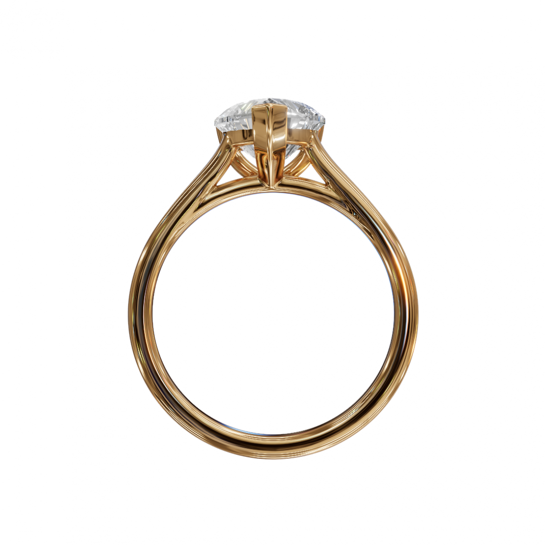 Heart-Shaped Diamond Solitaire Ring in Cathedral Setting Heart-Shaped Diamond Solitaire Ring in Cathedral Setting