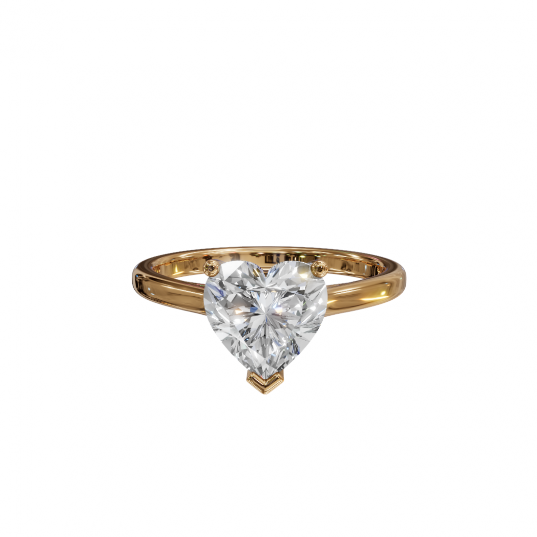 Heart-Shaped Diamond Solitaire Ring in Cathedral Setting Heart-Shaped Diamond Solitaire Ring in Cathedral Setting