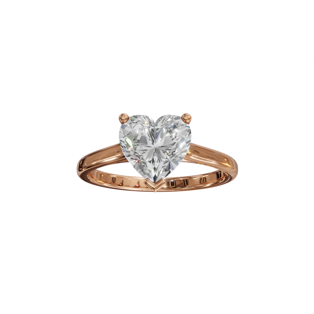 Heart-Shaped Diamond Solitaire Ring in Cathedral Setting Heart-Shaped Diamond Solitaire Ring in Cathedral Setting