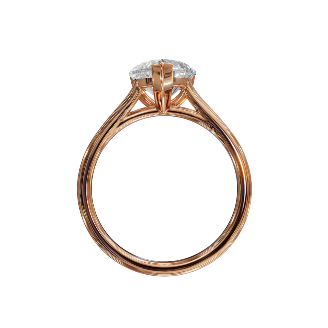 Heart-Shaped Diamond Solitaire Ring in Cathedral Setting Heart-Shaped Diamond Solitaire Ring in Cathedral Setting