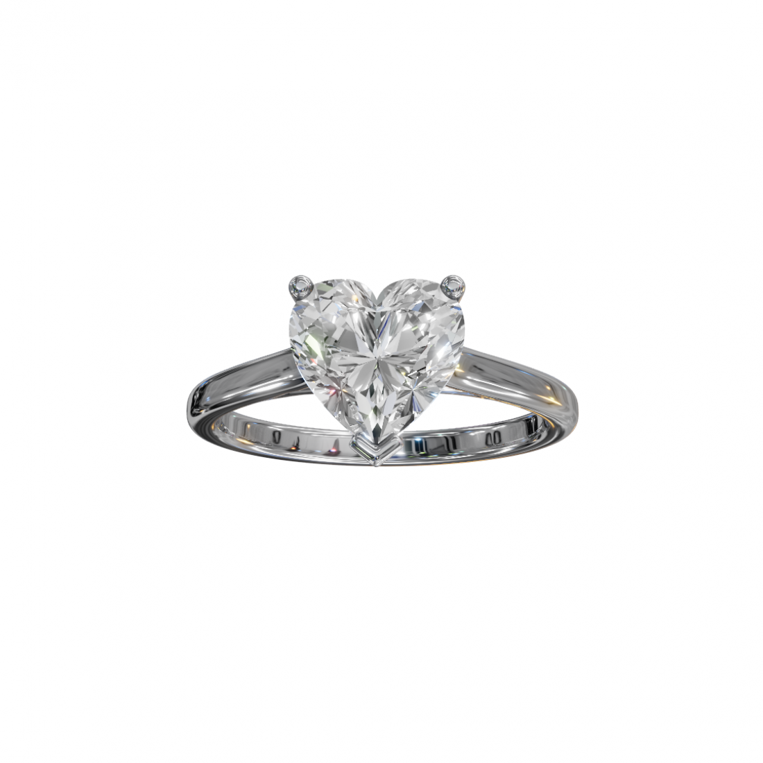 Heart-Shaped Diamond Solitaire Ring in Cathedral Setting Heart-Shaped Diamond Solitaire Ring in Cathedral Setting