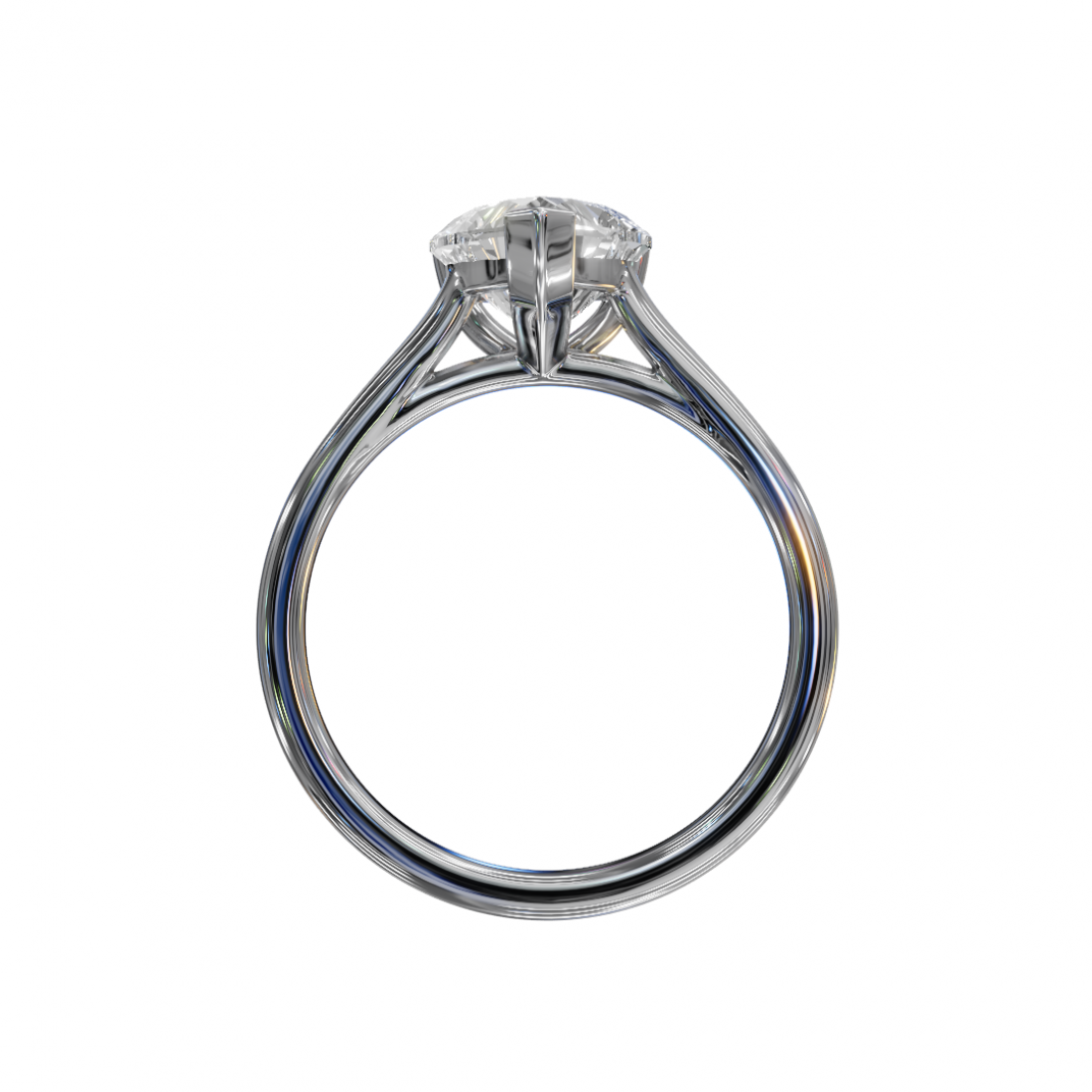 Heart-Shaped Diamond Solitaire Ring in Cathedral Setting Heart-Shaped Diamond Solitaire Ring in Cathedral Setting