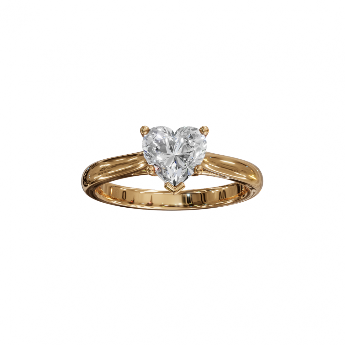 Heart-Cut Diamond Solitaire Ring in Basket Setting Heart-Cut Diamond Solitaire Ring in Basket Setting
