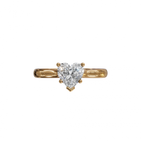 Heart-Cut Diamond Solitaire Ring in Basket Setting Heart-Cut Diamond Solitaire Ring in Basket Setting