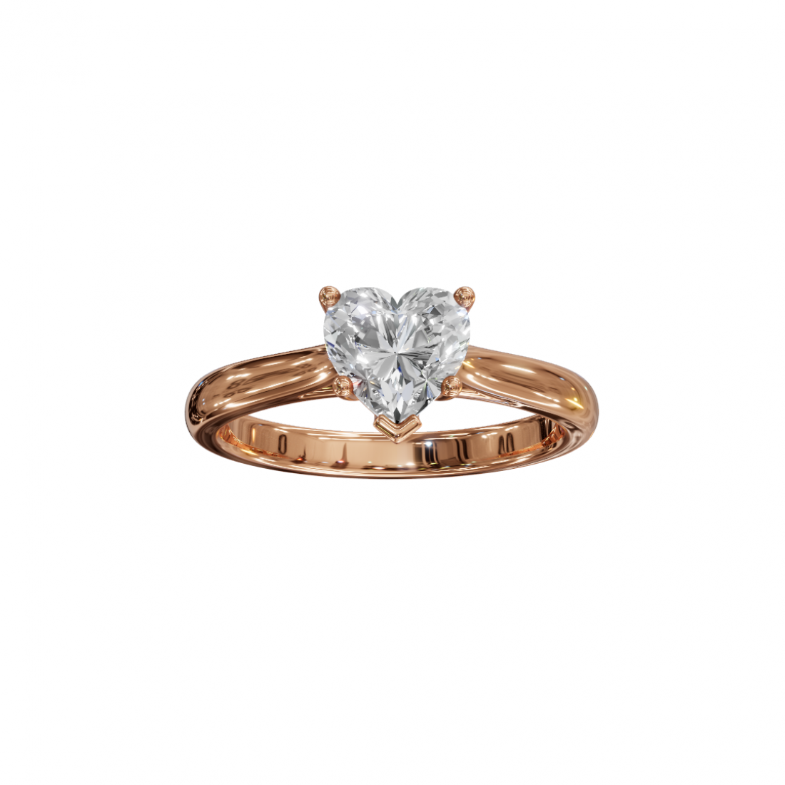 Heart-Cut Diamond Solitaire Ring in Basket Setting Heart-Cut Diamond Solitaire Ring in Basket Setting