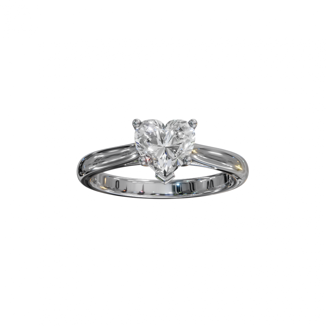 Heart-Cut Diamond Solitaire Ring in Basket Setting Heart-Cut Diamond Solitaire Ring in Basket Setting