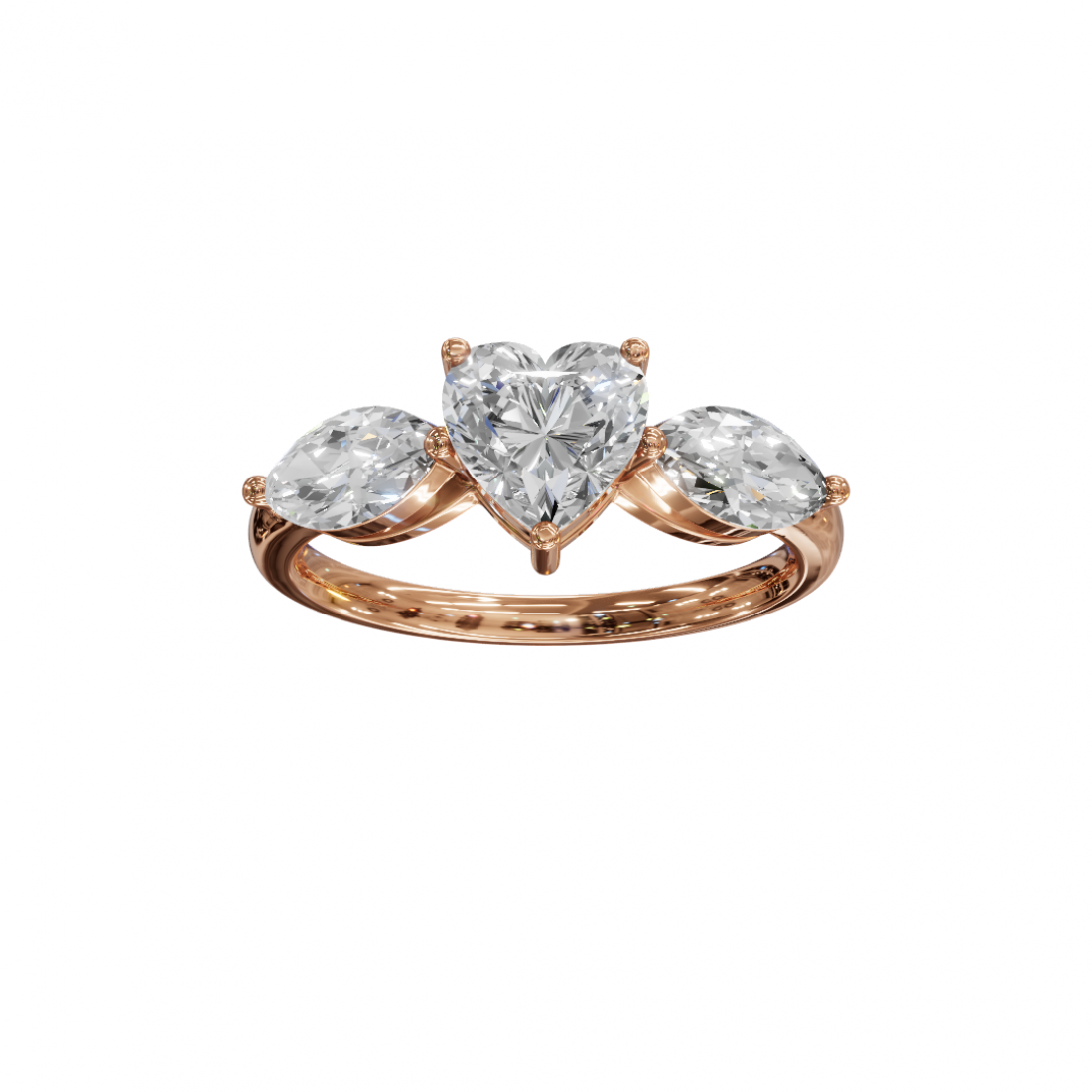 Trilogy Heart and Marquise Diamond Ring Trilogy Heart and Marquise Diamond Ring