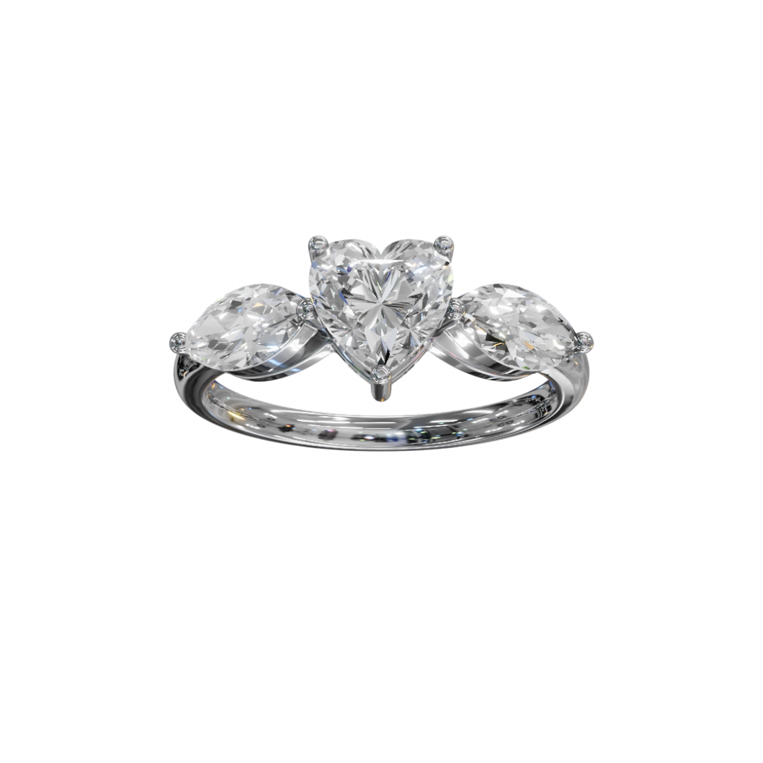 Trilogy Heart and Marquise Diamond Ring Trilogy Heart and Marquise Diamond Ring