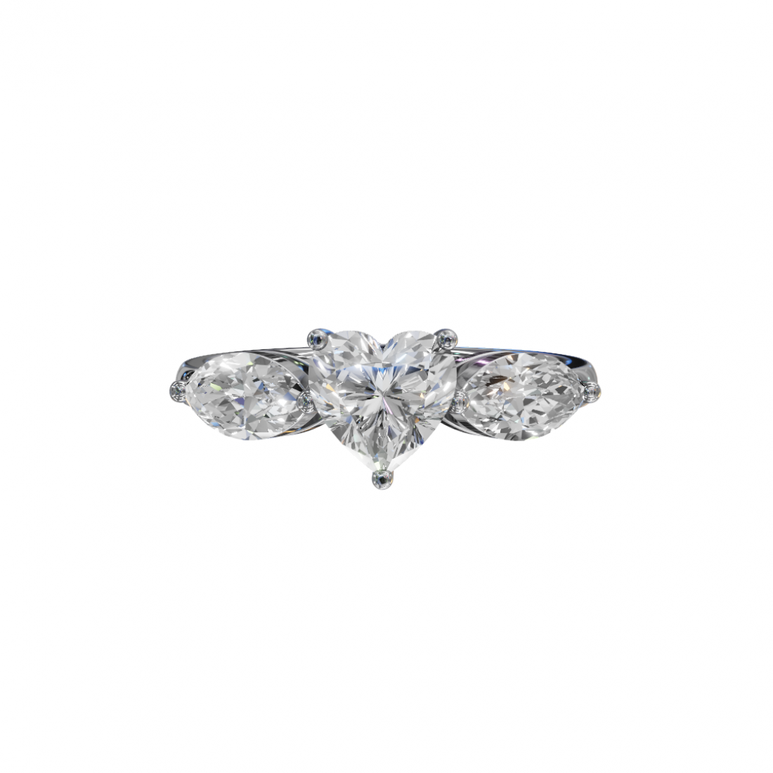Trilogy Heart and Marquise Diamond Ring Trilogy Heart and Marquise Diamond Ring
