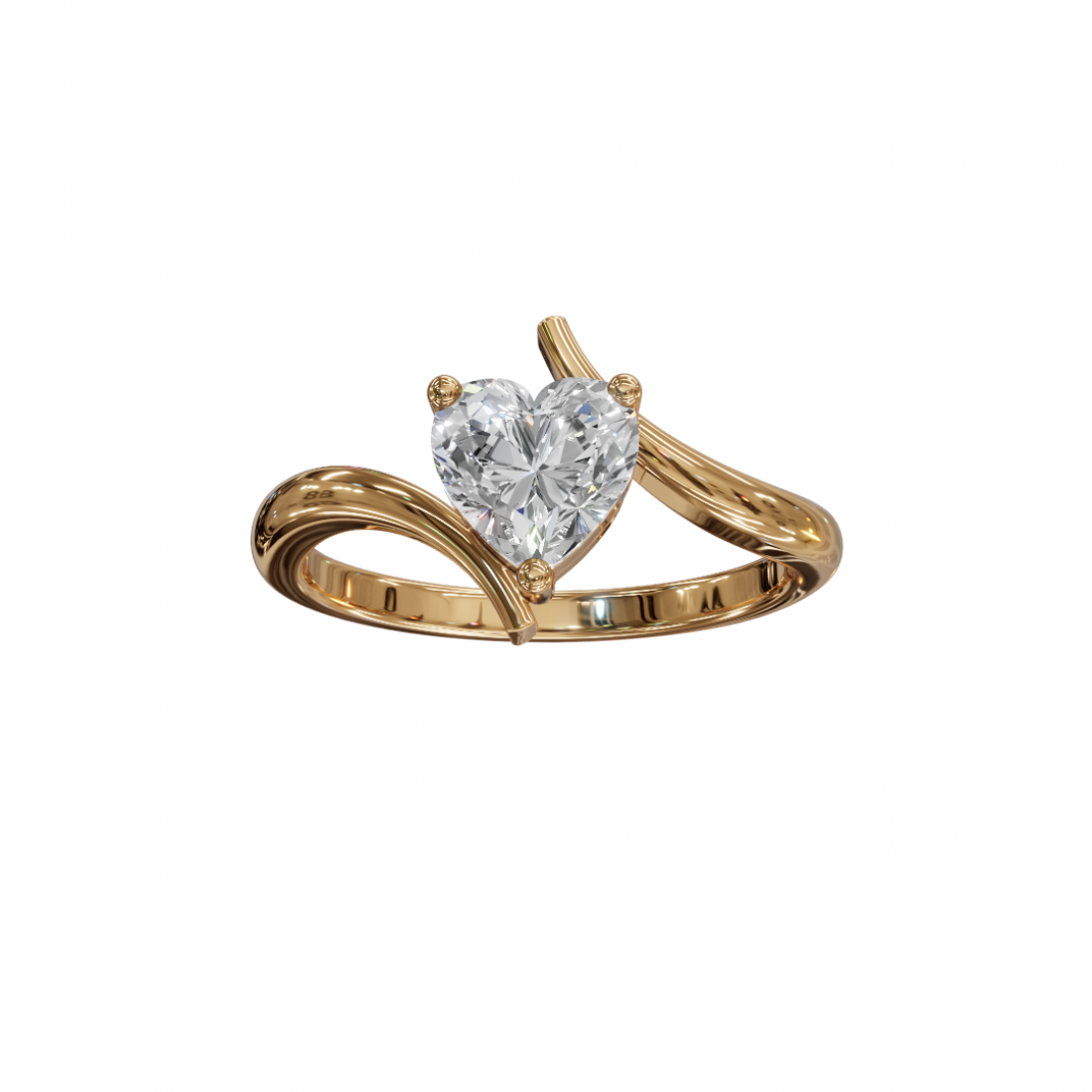 Heart-Shaped Diamond Tension-Style Ring Heart-Shaped Diamond Tension-Style Ring