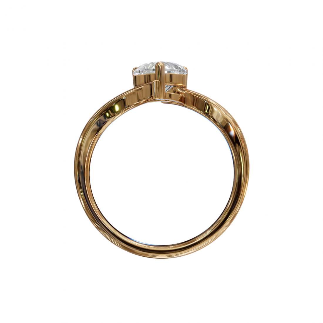 Heart-Shaped Diamond Tension-Style Ring Heart-Shaped Diamond Tension-Style Ring
