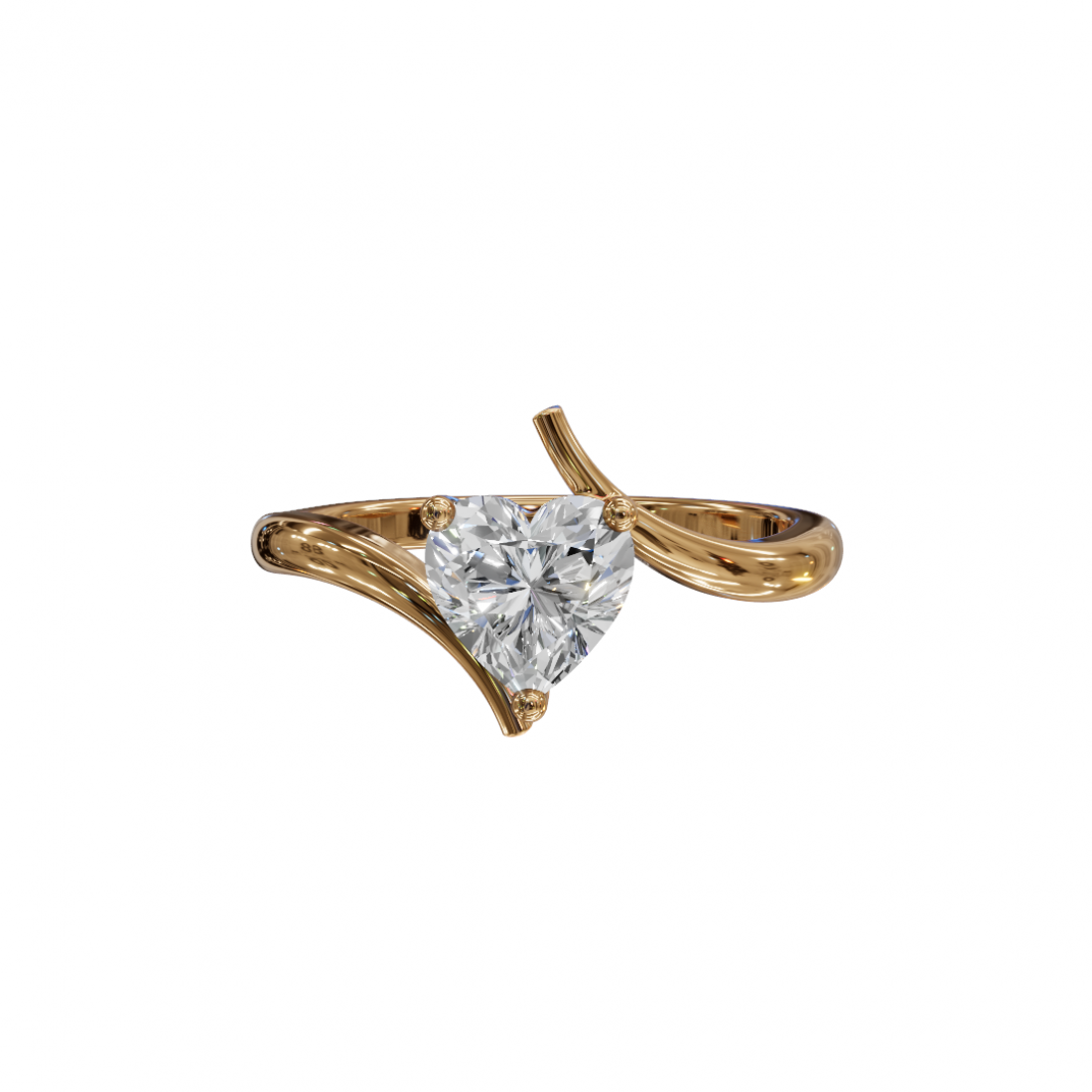 Heart-Shaped Diamond Tension-Style Ring Heart-Shaped Diamond Tension-Style Ring