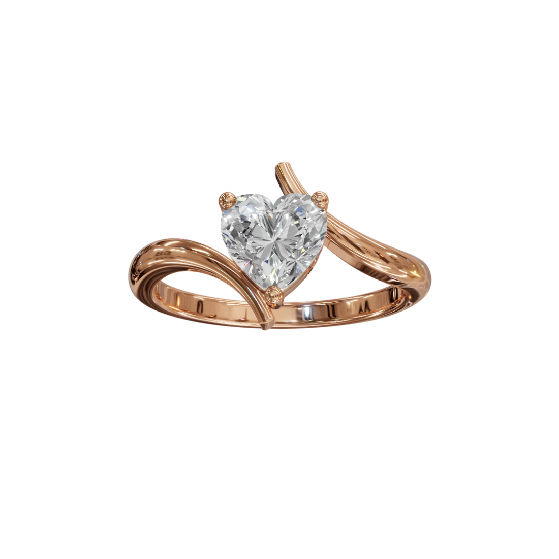 Heart-Shaped Diamond Tension-Style Ring Heart-Shaped Diamond Tension-Style Ring