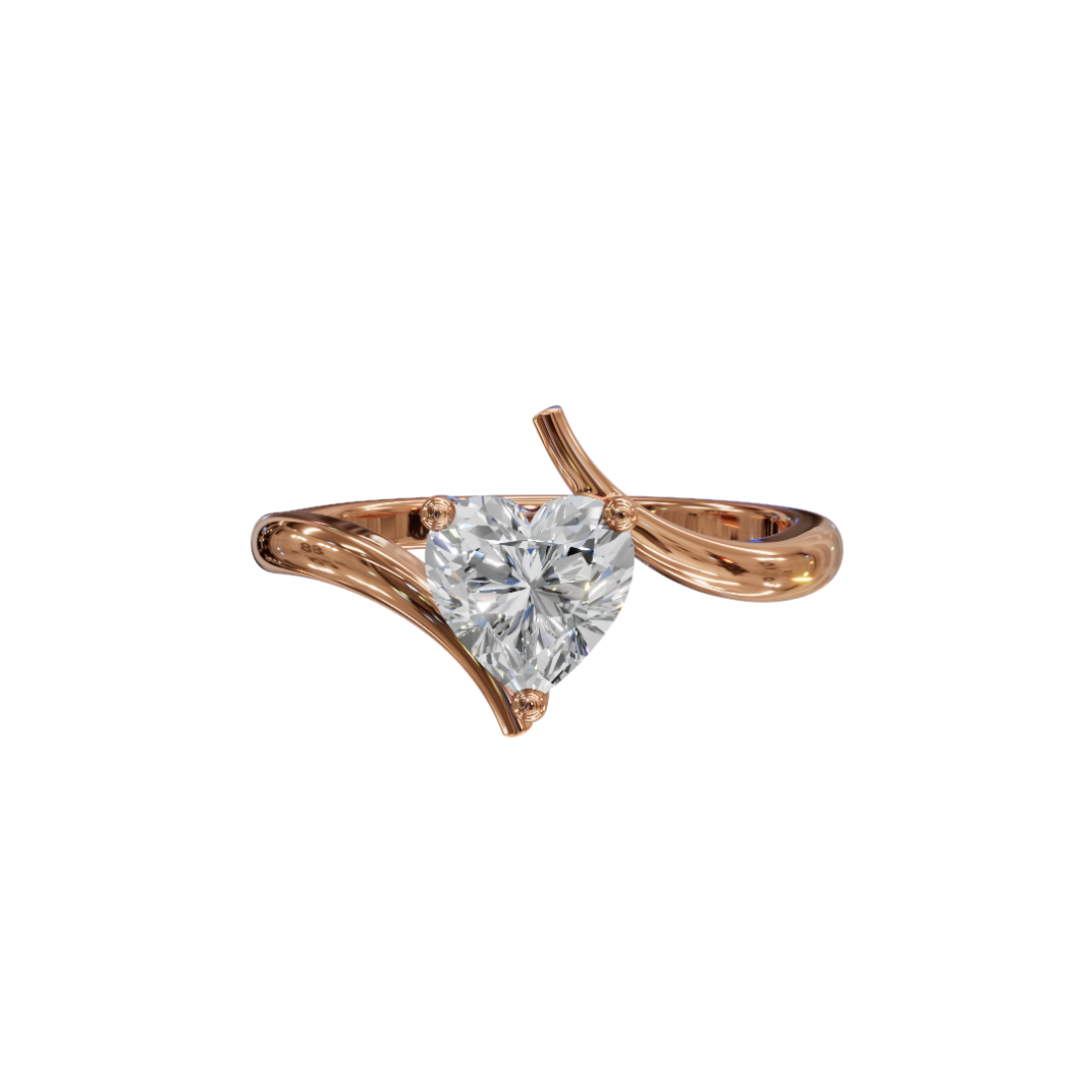 Heart-Shaped Diamond Tension-Style Ring Heart-Shaped Diamond Tension-Style Ring